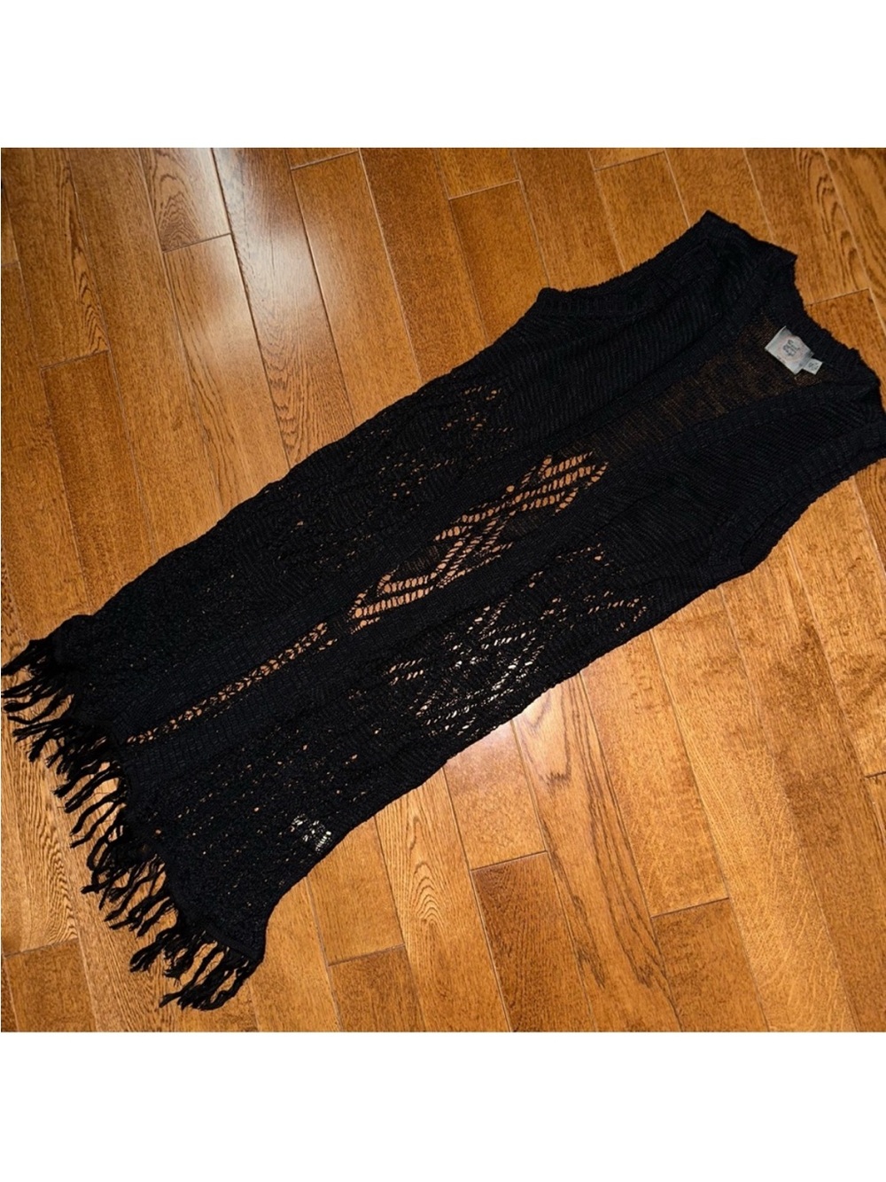 Crochet fringe vest